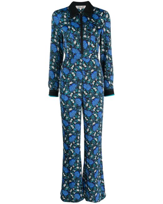 Diane von Furstenberg floral print long sleeve jumpsuit