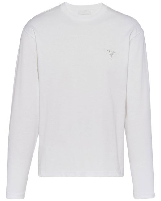 Prada logo-patch long-sleeve T-shirt