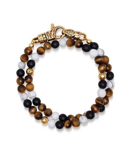 Nialaya Jewelry tiger-eye wraparound bracelet