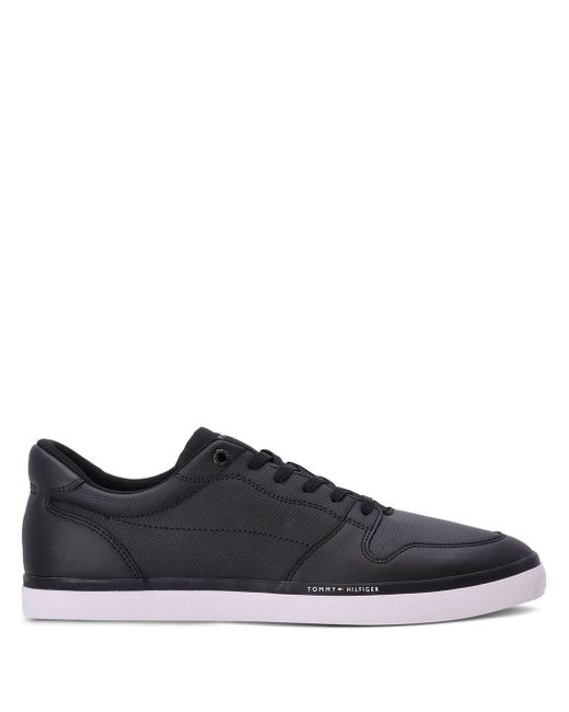 Tommy Hilfiger leather logo-print sneakers