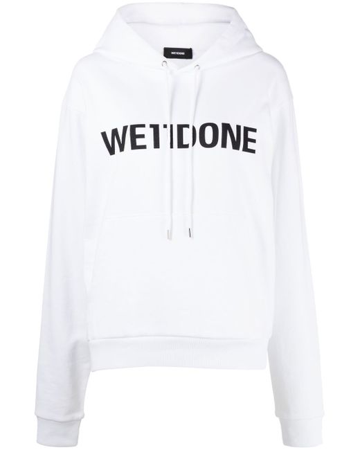 We11done logo-print drawstring hoodie