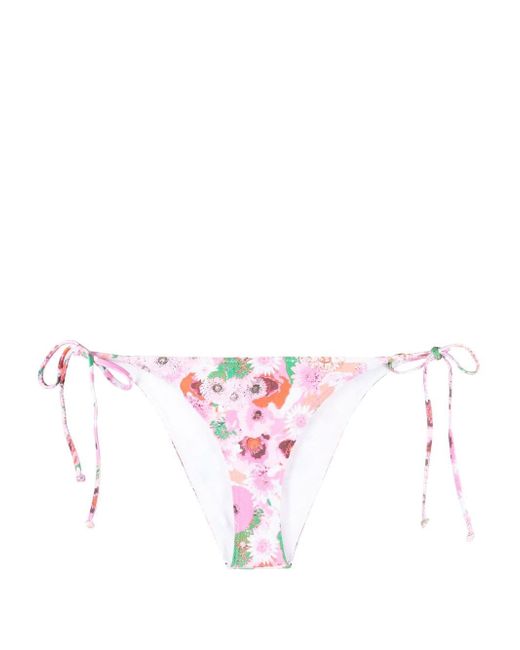 Ganni floral-print string bikini bottoms