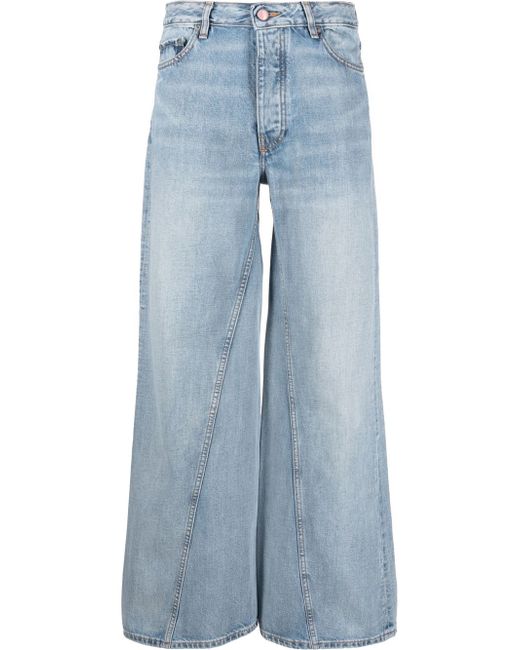 Ganni seam-detail wide-leg jeans