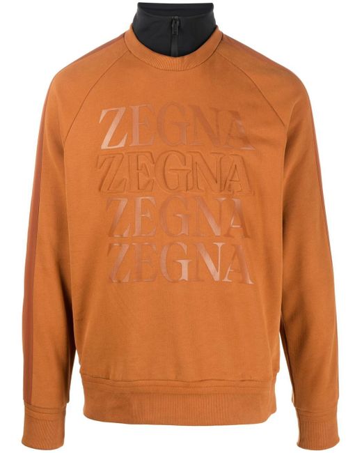 Z Zegna embossed-logo cotton sweatshirt