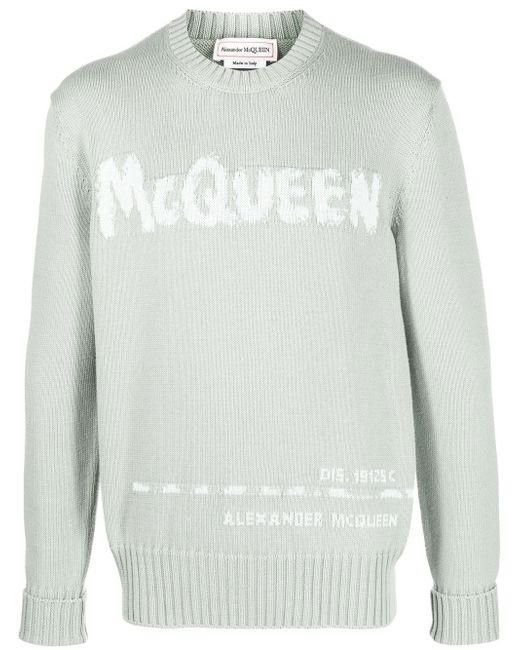 Alexander McQueen logo-intarsia jumper