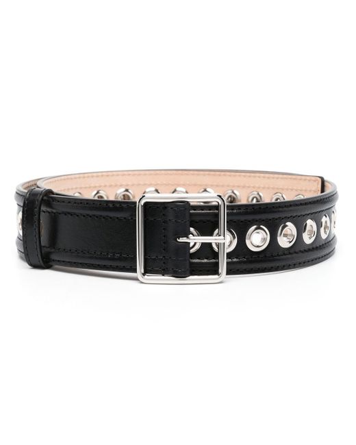 Alexander McQueen eyelet-detail leather belt