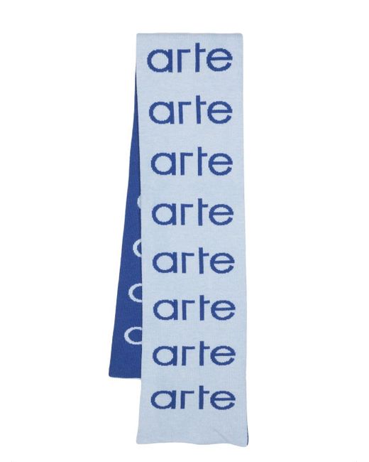Arte intarsia knit-logo scarf