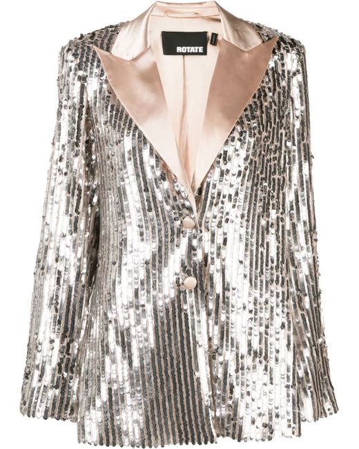 Rotate sequin-embellished single-breasted blazer