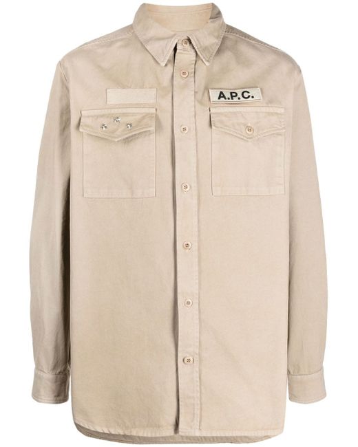 A.P.C. logo-patch shirt jacket