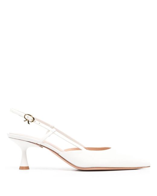 Gianvito Rossi point toe slingback leather pumps