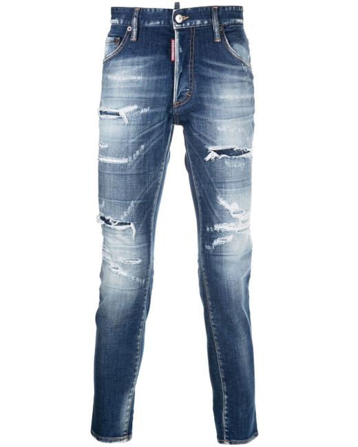 Dsquared2 distressed-effect tapered jeans