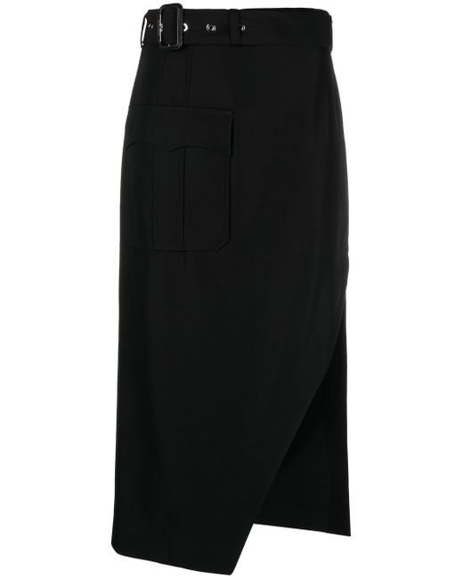 Alexander McQueen belted-waist mid-length skirt