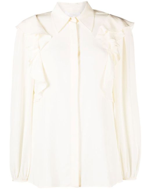 Chloé draped panels bishop-sleeves blouse