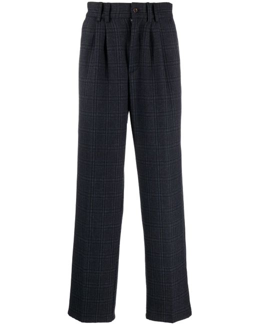 Paccbet checked straight-leg trousers