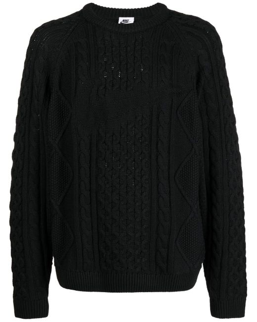 Nike Swoosh cable-knit sweater