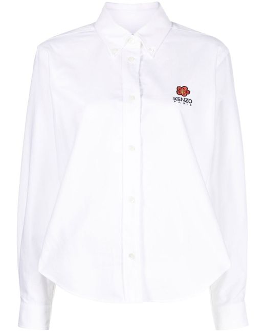 Kenzo logo-print button-down cotton shirt
