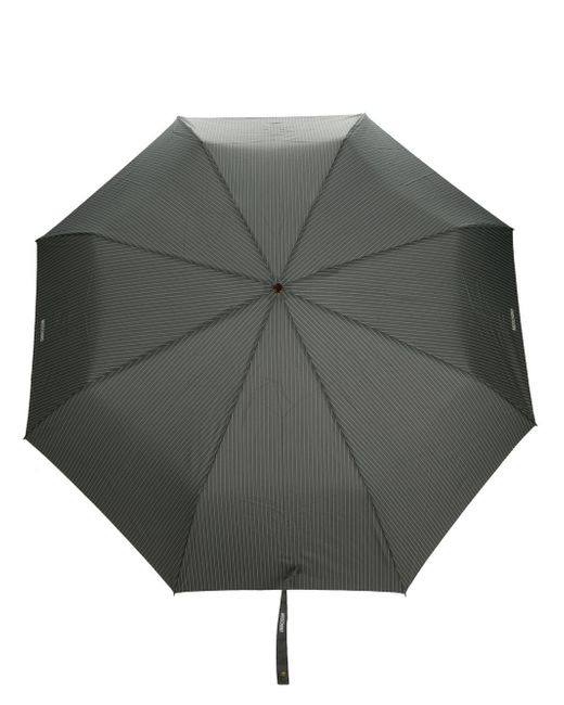 Moschino pinstriped logo-print compact umbrella