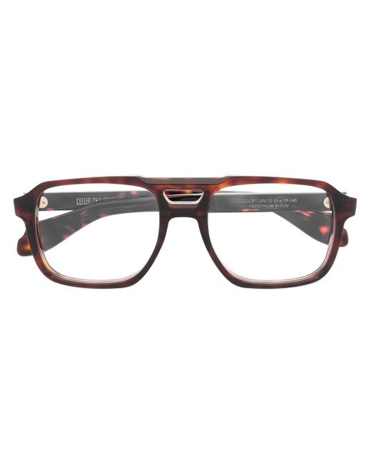 Cutler & Gross tortoiseshell-effect rectangle-frame glasses