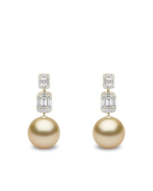 Yoko London 18kt yellow Starlight South Sea Pearl and diamond earrings