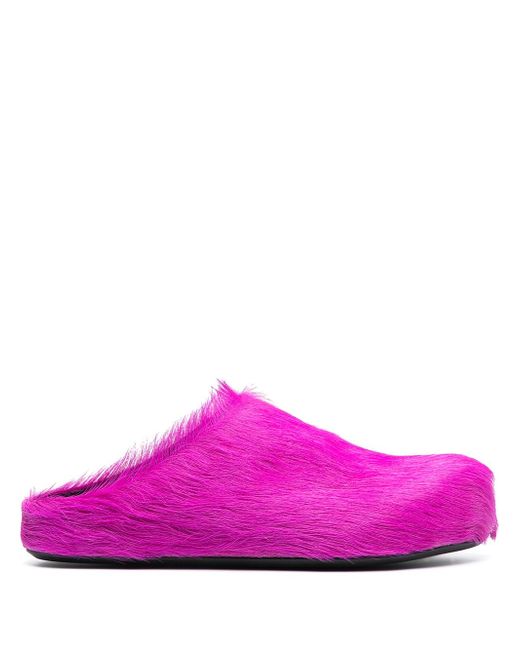 Marni fluffy open back slippers