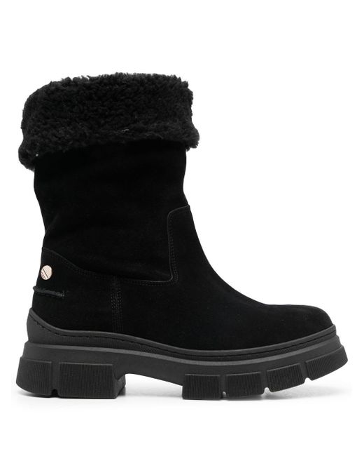 Tommy Hilfiger shearling lining suede boots