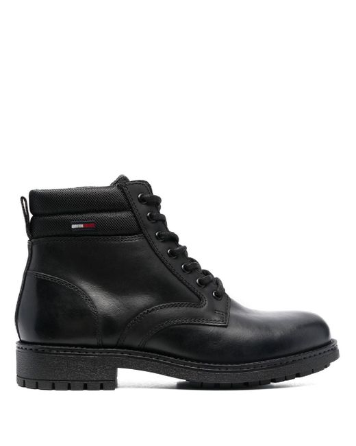 Tommy Jeans padded-ankle lace-up boots