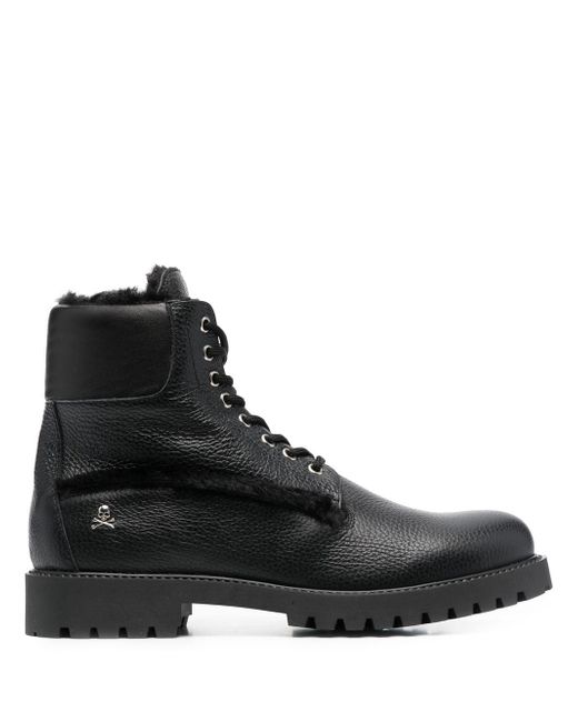 Philipp Plein The Hunter shearling lined leather boots