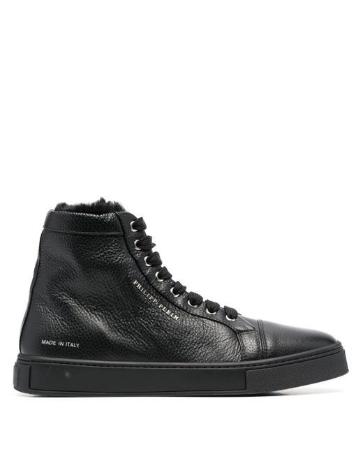 Philipp Plein shearling lined high-top sneakers