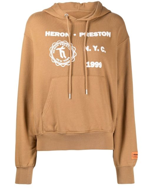 Heron Preston Medieval Heron-print cotton hoodie