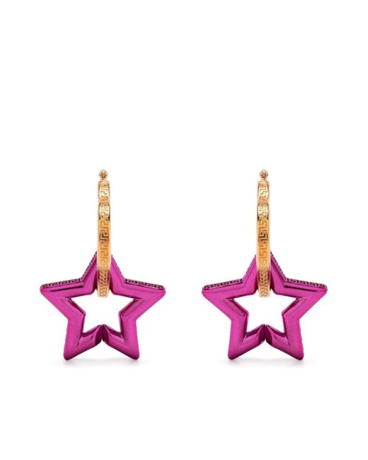 Versace heart star drop-hoop earring