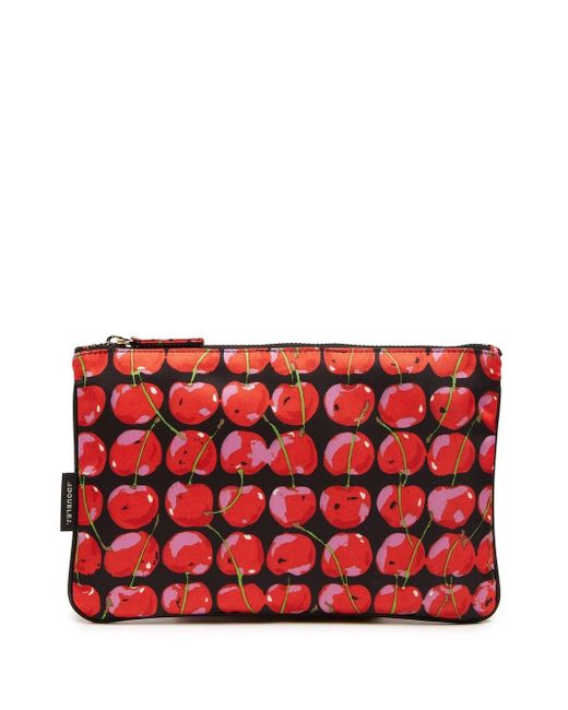 La Double J. cherry-print clutch bag