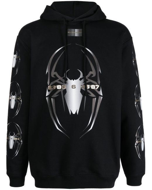 Vtmnts spider graphic print cotton hoodie