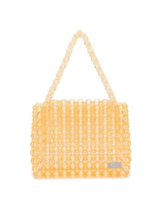 0711 faceted-bead design tote bag