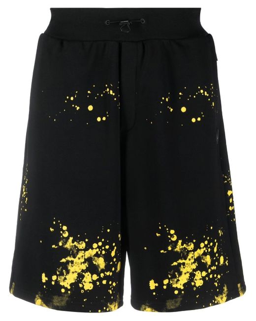 Plein Sport paint splatter-print track shorts