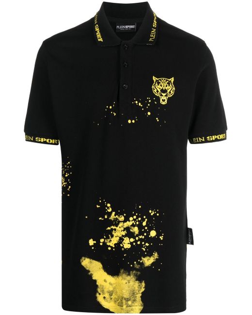 Plein Sport paint splatter-print polo shirt