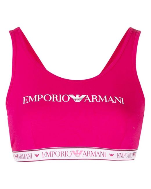 Emporio Armani logo-print cropped tank top