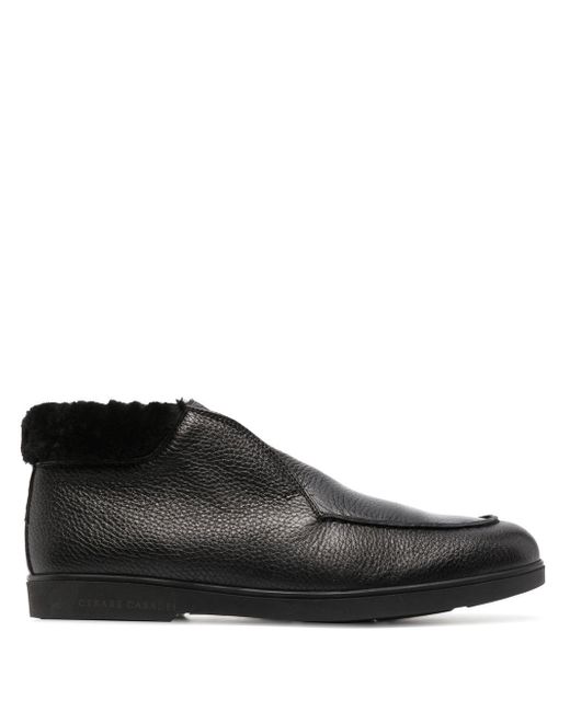 Casadei shearling-lined leather loafers