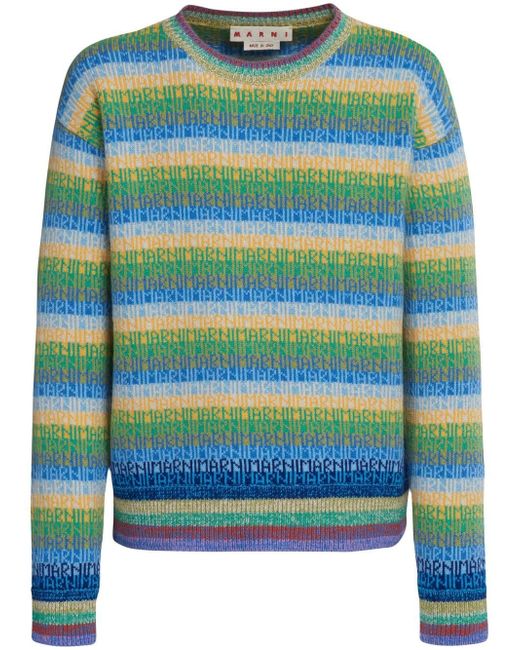 Marni logo intarsia-knit wool sweater