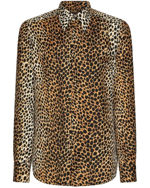 Dolce & Gabbana leopard-print long-sleeve shirt
