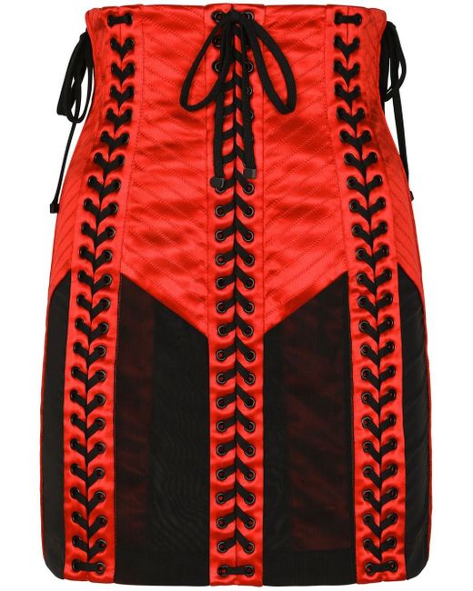 Dolce & Gabbana lace-up high-waisted skirt