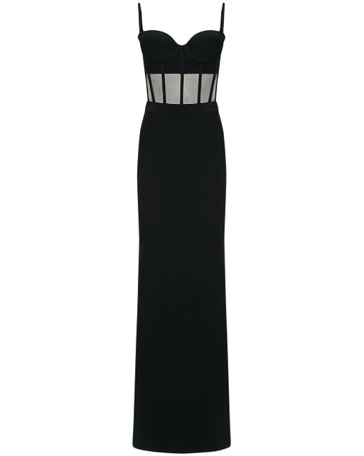 Alexander McQueen sheer-panelled bustier evening dress