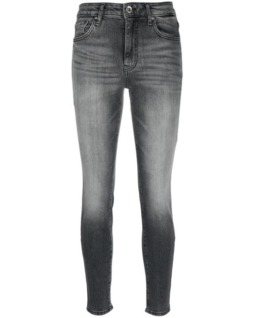 Armani Exchange skinny-cut acid-wash jeans