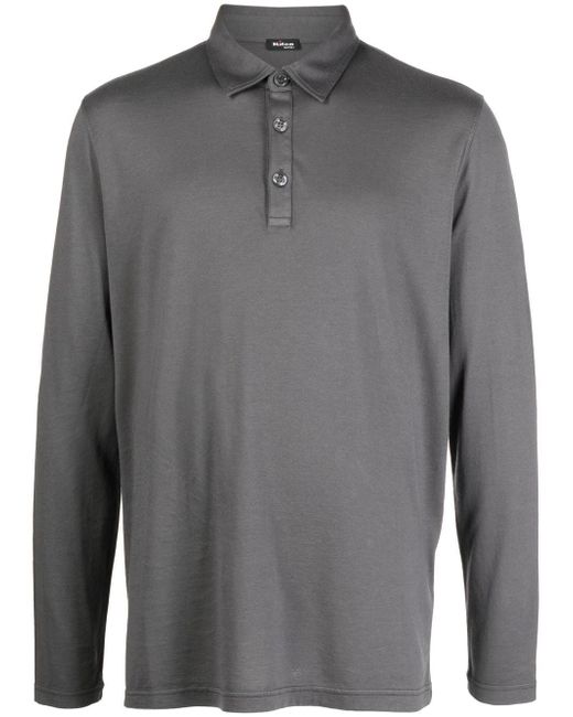 Kiton long-sleeved jersey polo shirt