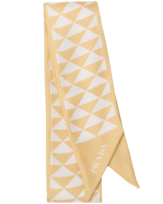 Prada patterned twill scarf