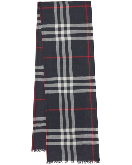 Burberry lightweight Check wool-silk scarf