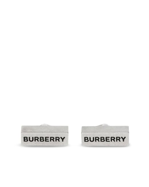 Burberry engraved palladium-plated cufflinks