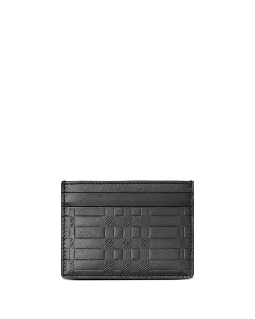 Burberry embossed check leather cardholder
