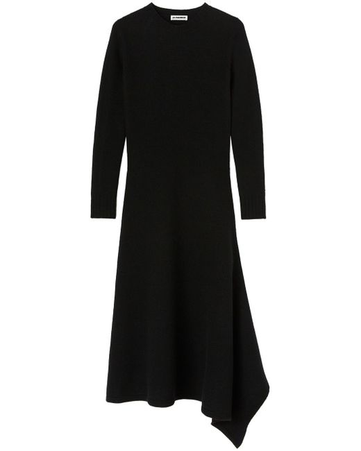 Jil Sander wool asymmetric midi-dress