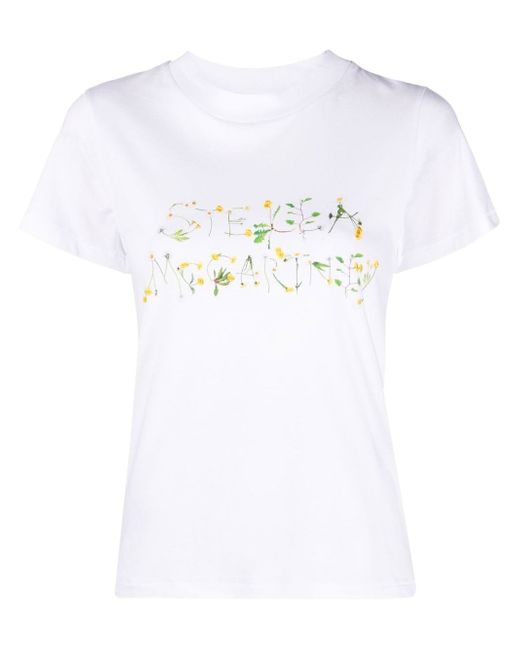 Stella McCartney floral logo-print T-shirt