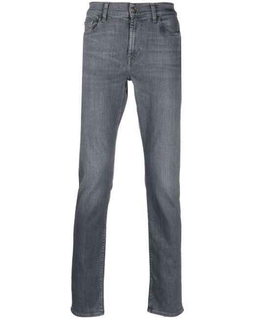 7 For All Mankind mid-rise slim-cut jeans
